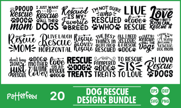 Dog Rescue Svg Bundle, Dog Designs