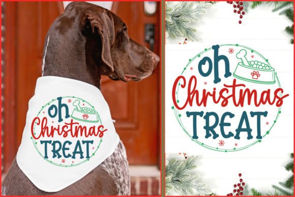 Oh Christmas Treat Dog Bandana SVG Desig