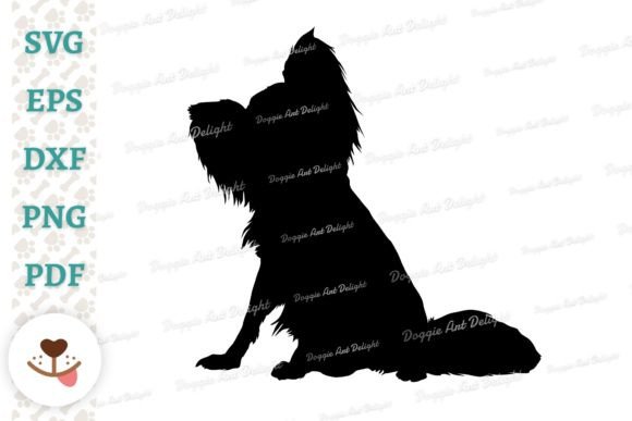 Papillon Dog Silhoeutte Svg Png Cut File for Real Embroidery Work