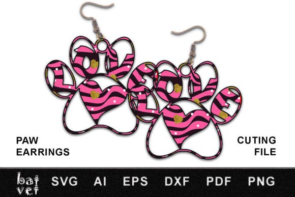 Paw Earrings SVG Dog Lover SVG Review for Embroidery